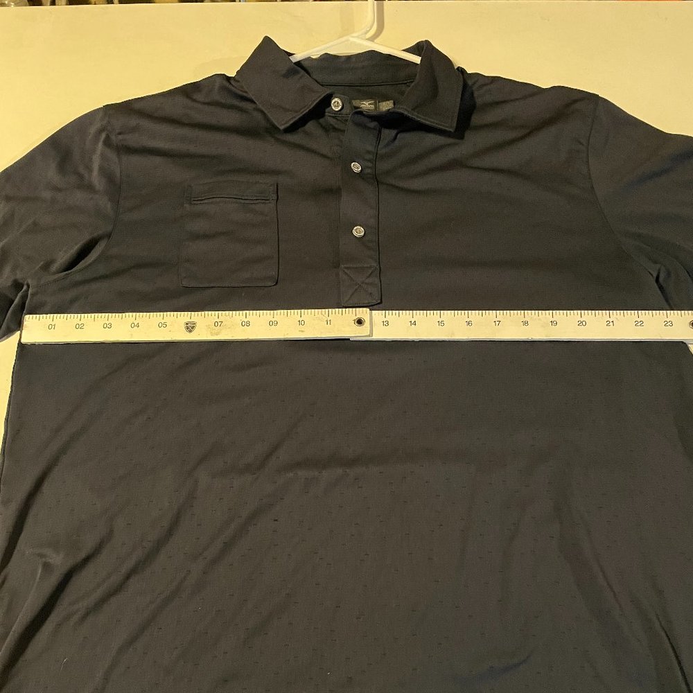 Mizuno Golf Digital Jacquard Polo - Size Extra Large, Navy Blue